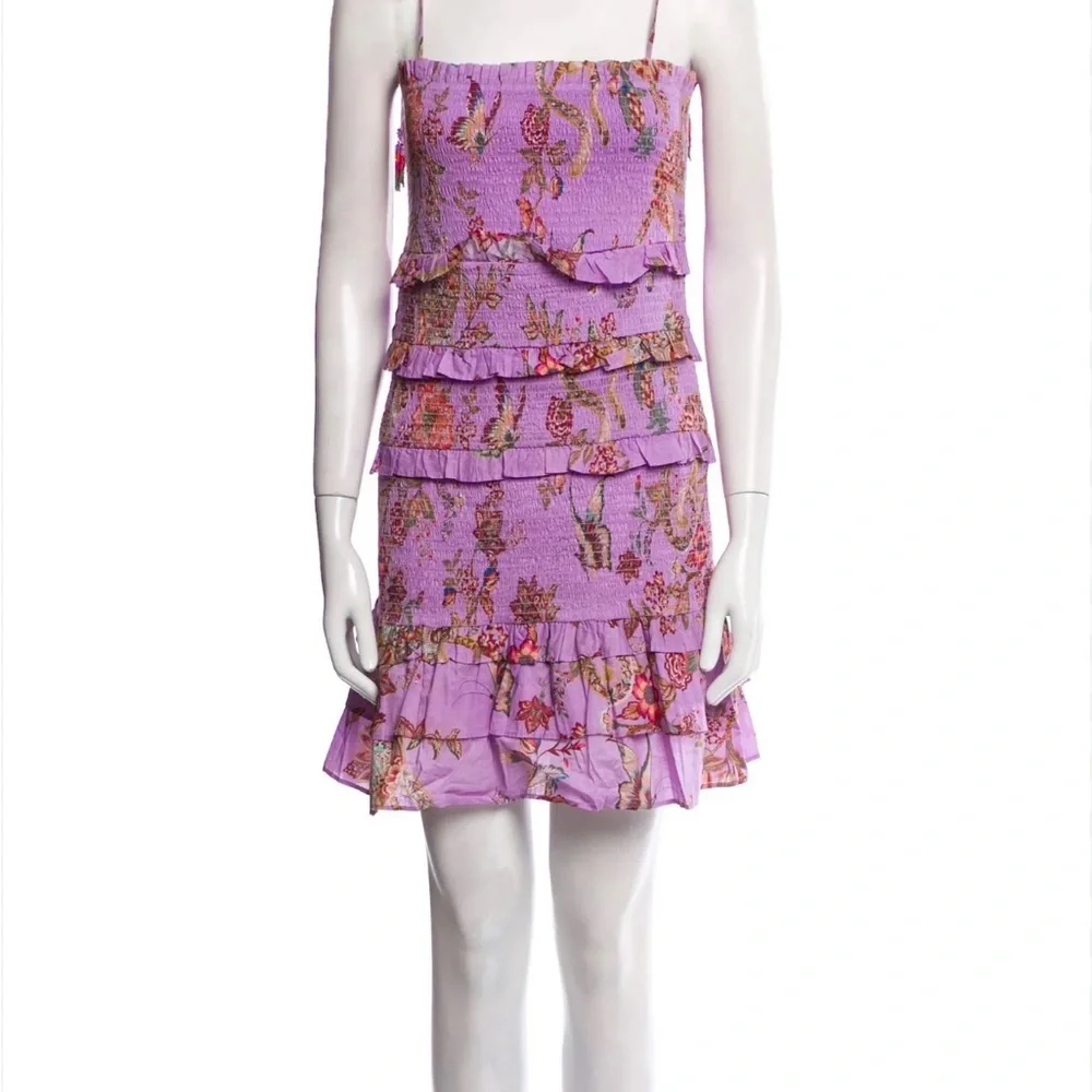 Farm Rio Tiered Purple Dress monkey lilac - Picture 3 of 7